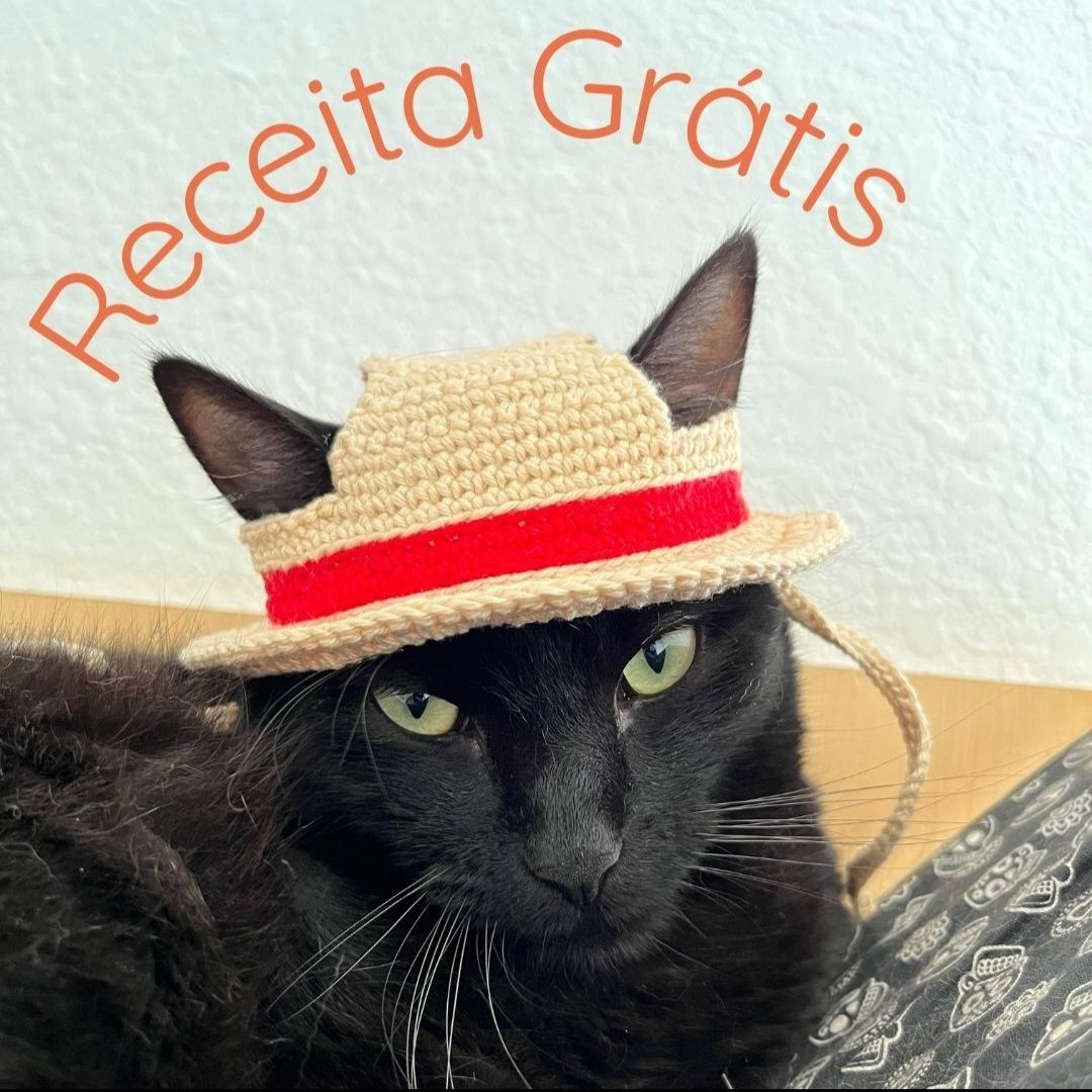 Receita Grátis: Chapéu Palha Luffy Móc Len Para Gato