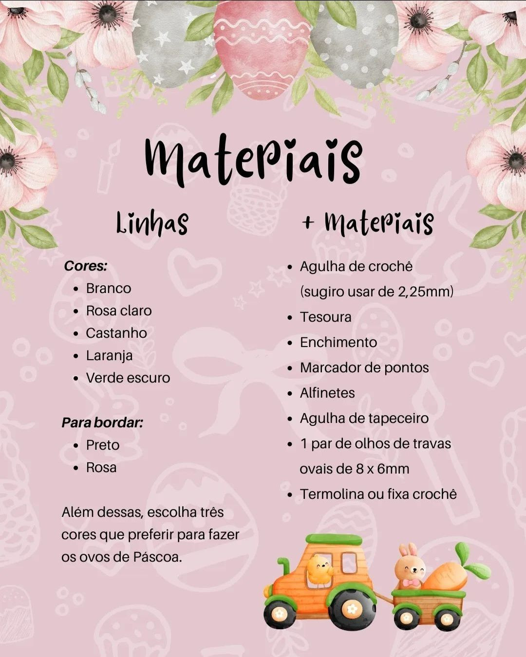 Receita Grátis Coelho Amigurumi Páscoa Vestido Rosa