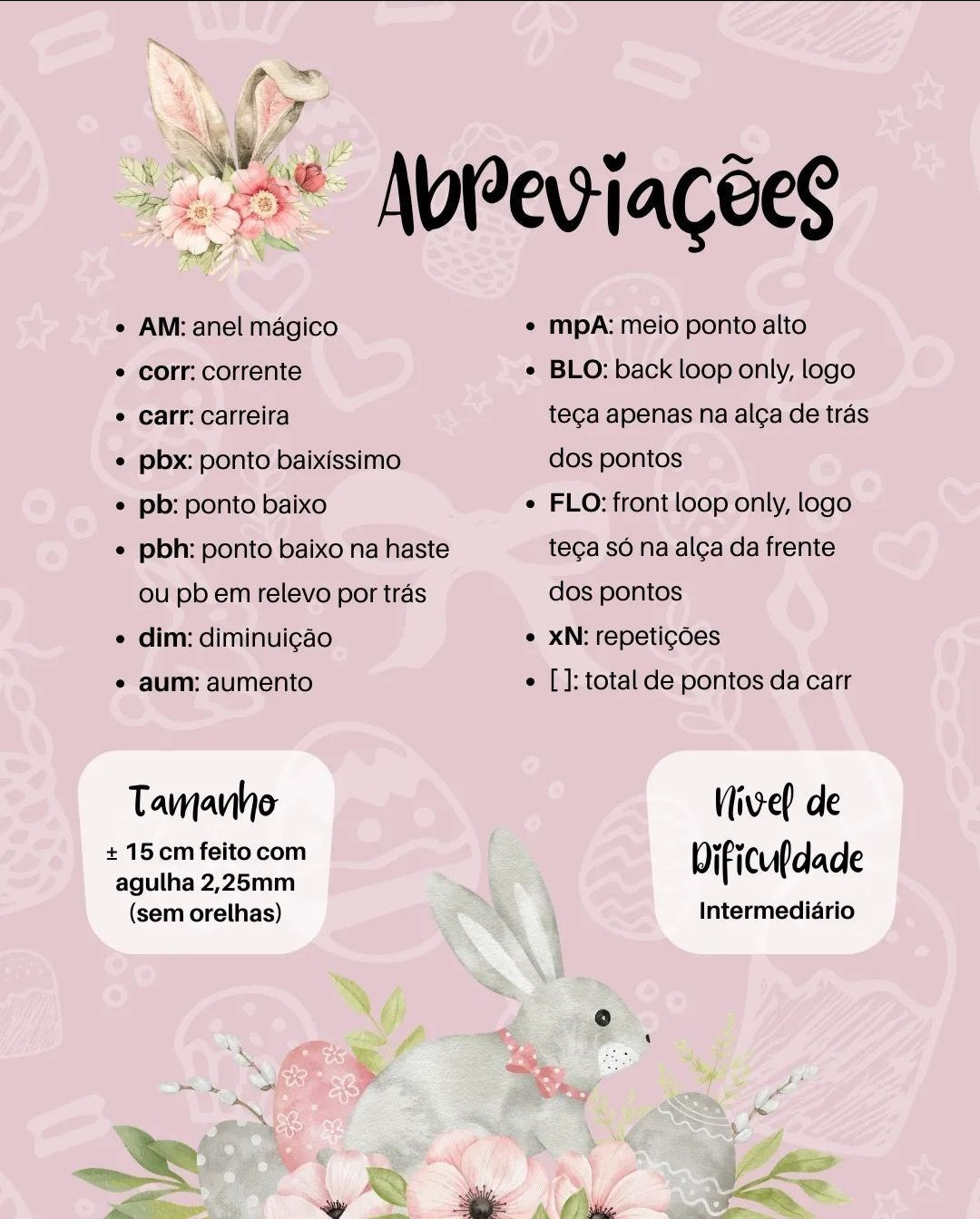 Receita Grátis Coelho Amigurumi Páscoa Vestido Rosa