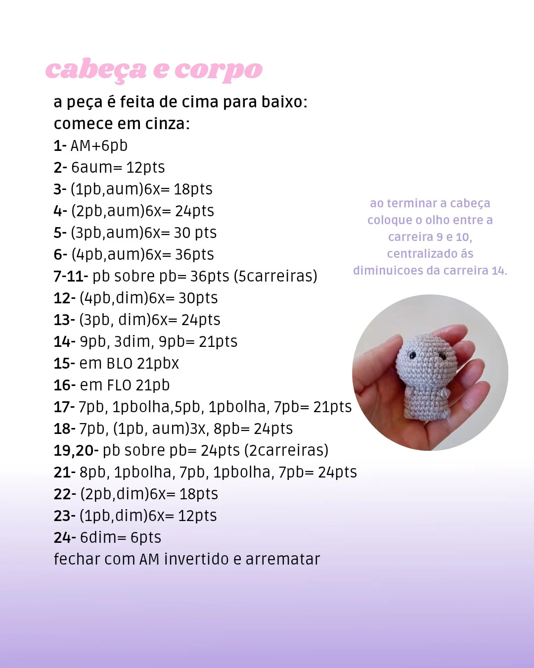 Receita grátis de Burro Amigurumi (Burrinho) estilo Shrek, com guia passo a passo e lista materiais