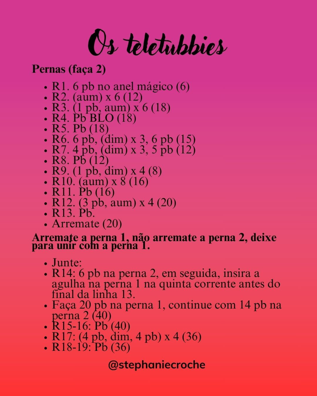 Receita grátis de crochê: Os Teletubbies amigurumi coloridos