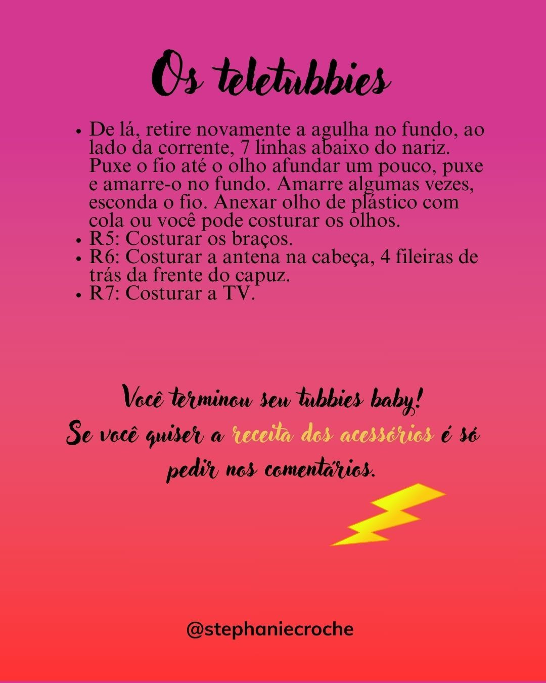 Receita grátis de crochê: Os Teletubbies amigurumi coloridos