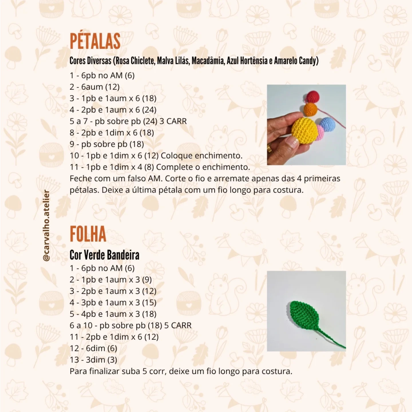 Receita Grátis: Flor de Amigurumi Multiuso - Chaveiro, Móbil e Alfineteiro