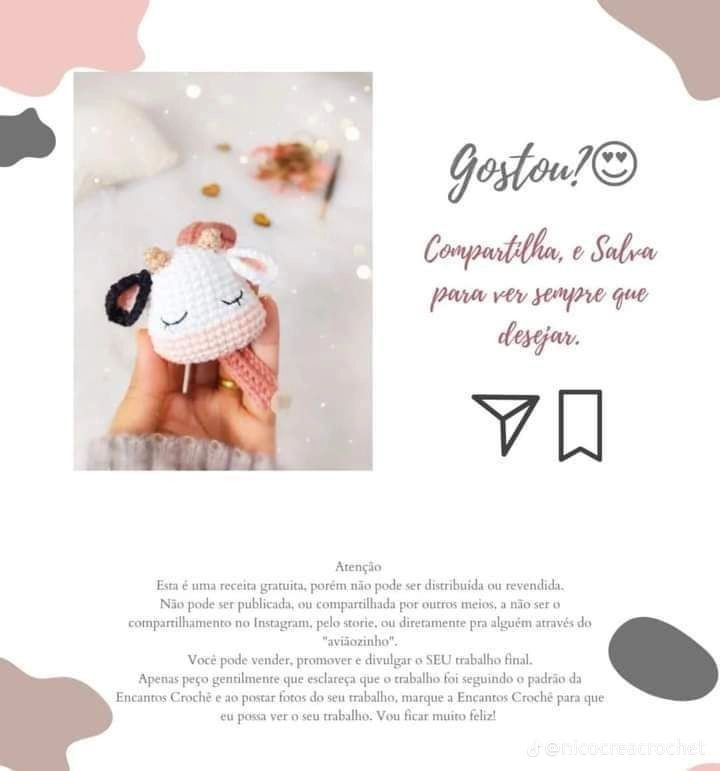 Receita Grátis: Mordedor Vaquinha Amigurumi