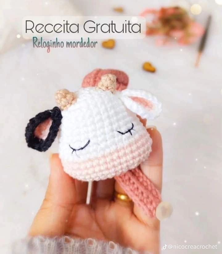 Receita Grátis: Mordedor Vaquinha Amigurumi