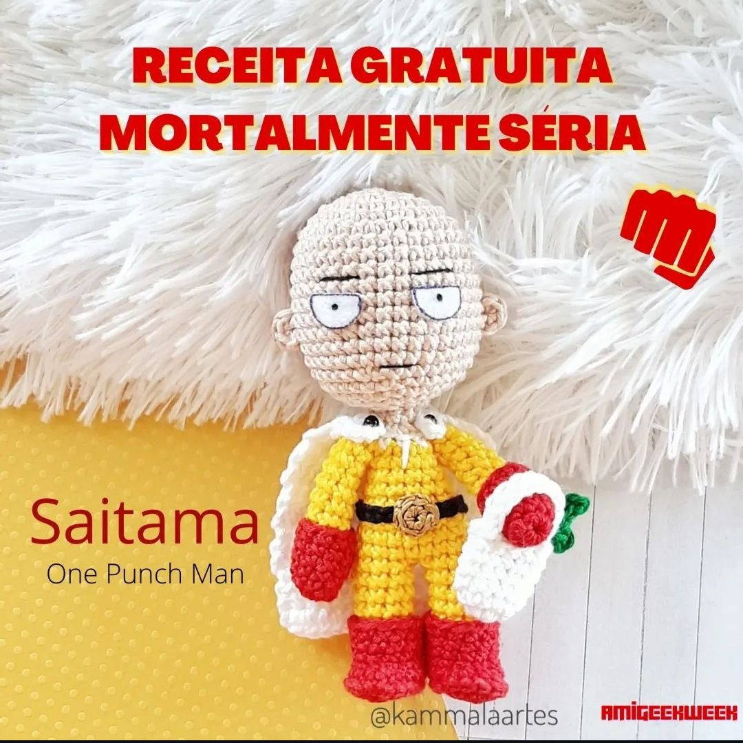 Receita Grátis Saitama One Punch Man Amigurumi Completo