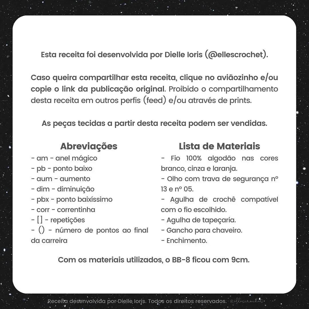 Receita Gratuita Amigurumi BB-8 Star Wars