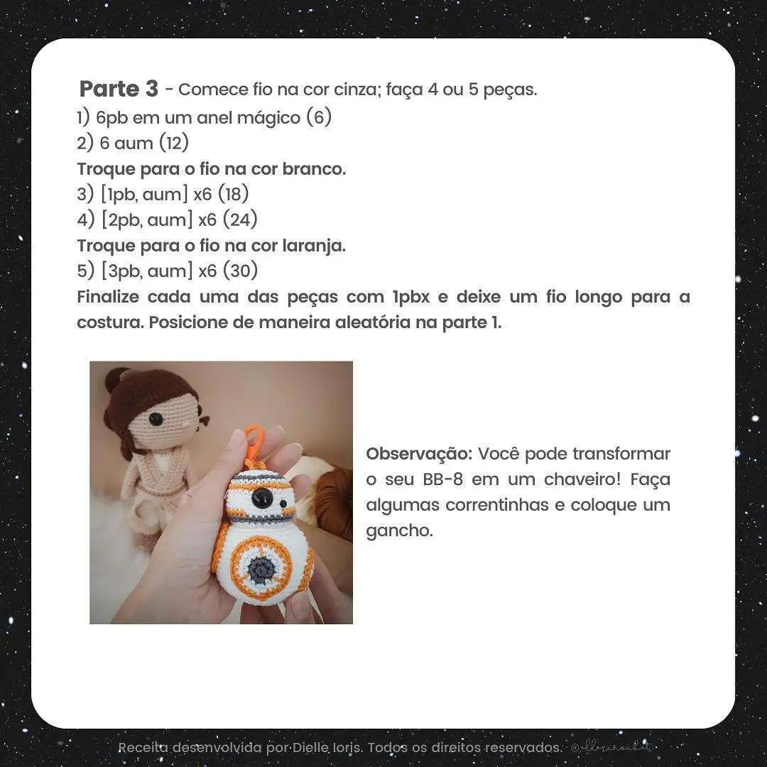 Receita Gratuita Amigurumi BB-8 Star Wars