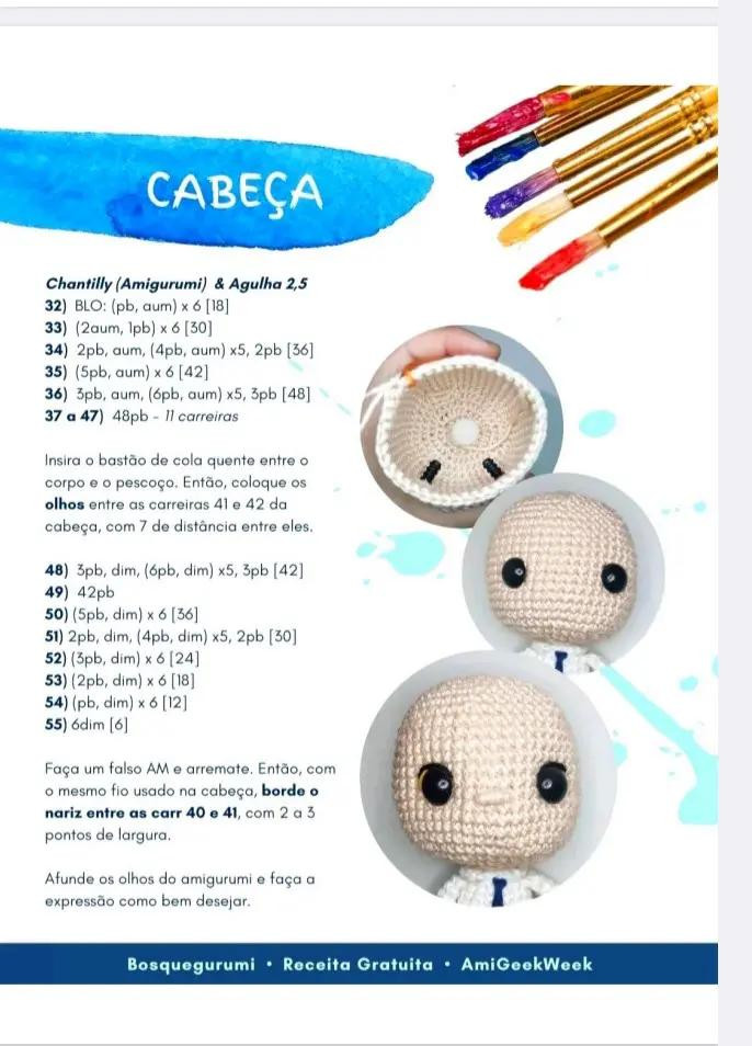 Receita Gratuita Amigurumi Yatora Yaguchi Blue Period