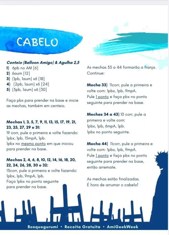 Receita Gratuita Amigurumi Yatora Yaguchi Blue Period