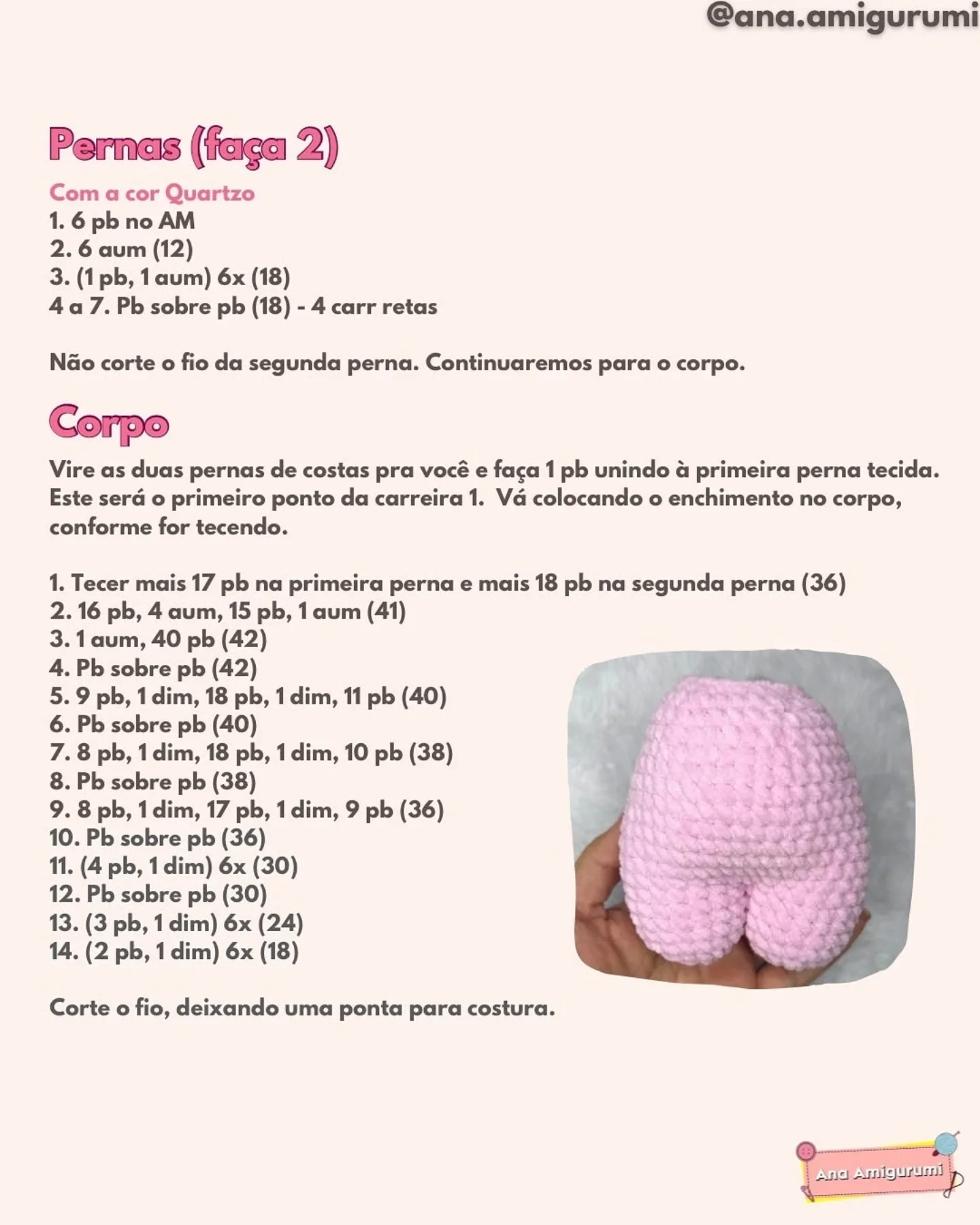 Receita Gratuita: Bobby, o Elefante Amigurumi Rosa