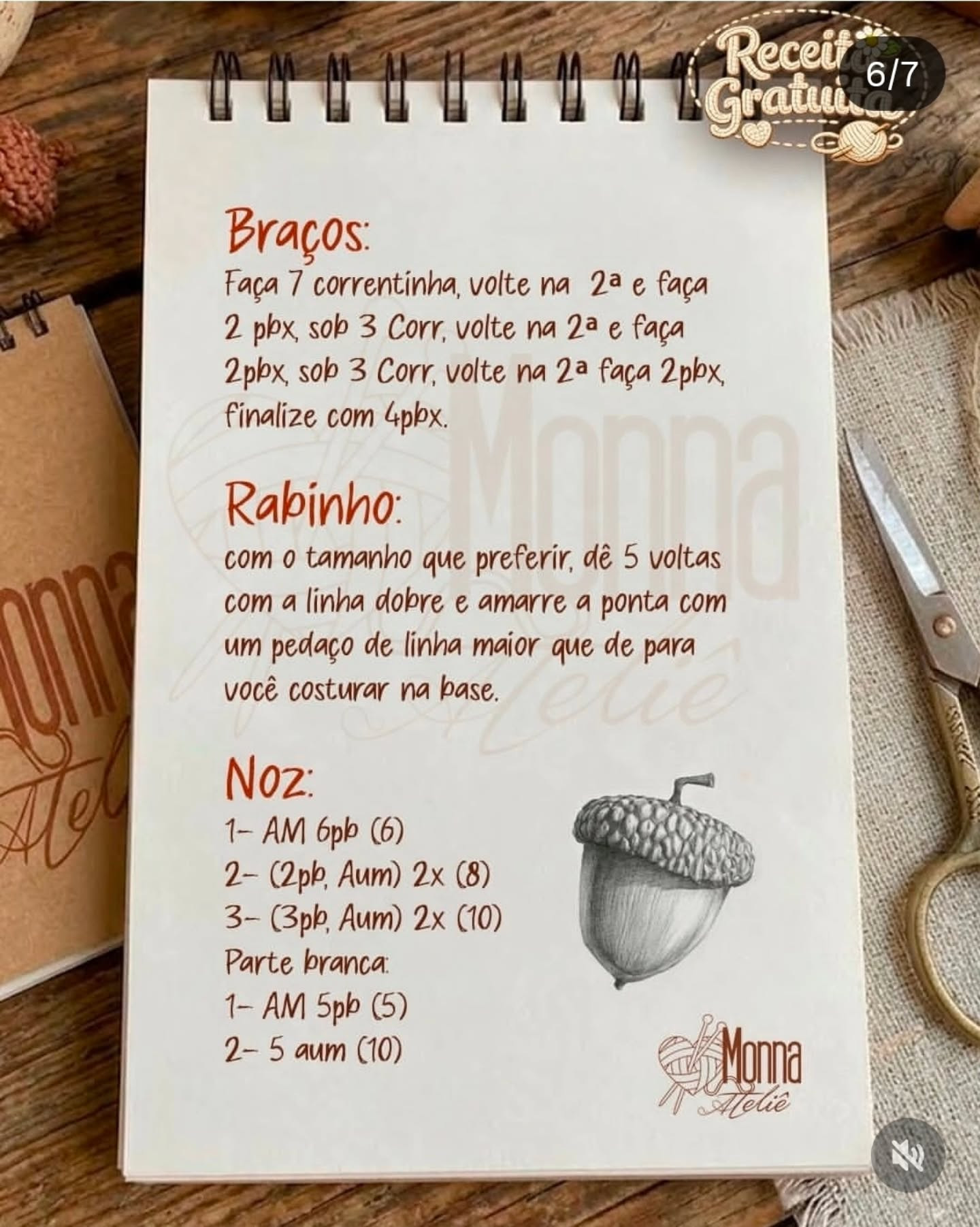 Receita Gratuita: Como Fazer Scrat do Era do Gelo em Crochê