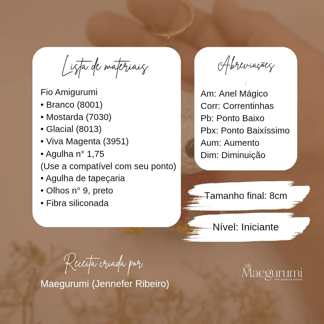 Receita Gratuita Corujinha Lola Amigurumi Chaveiro