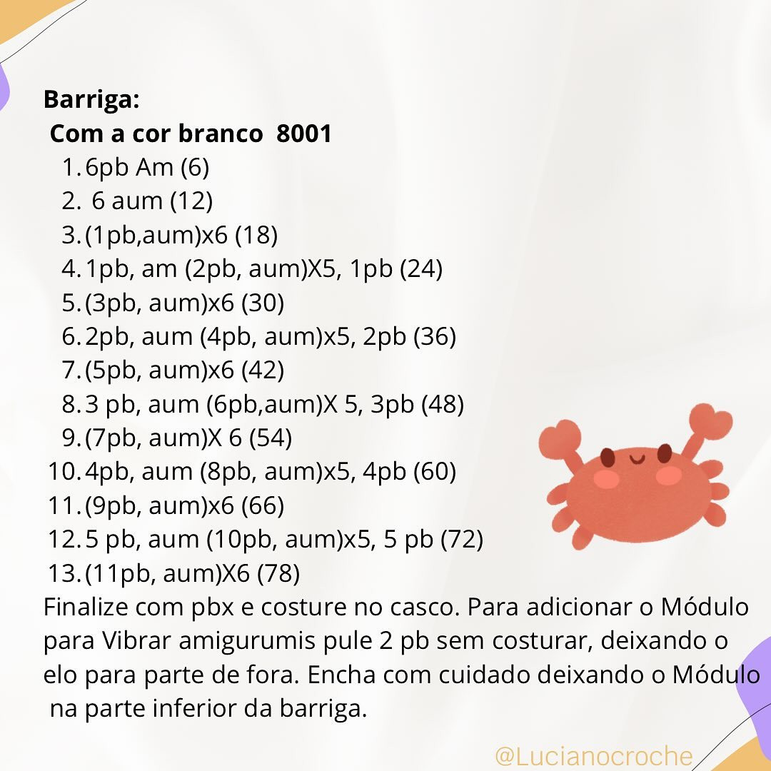 Receita Gratuita de Carangueijo Amigurumi Vibrante com Fio Círculo Slim Laranja