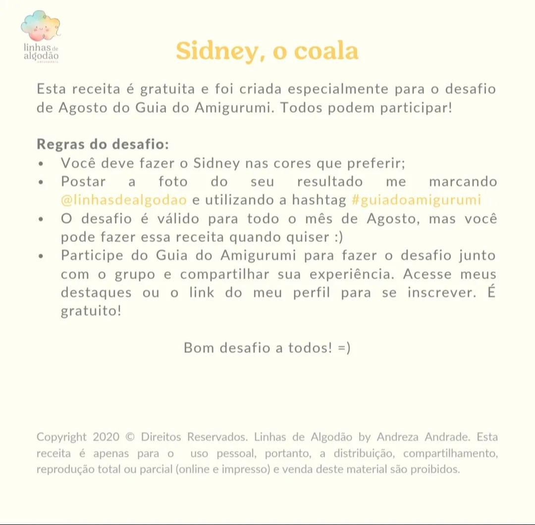 Receita Gratuita de Koala Amigurumi - Sidney, o Coala