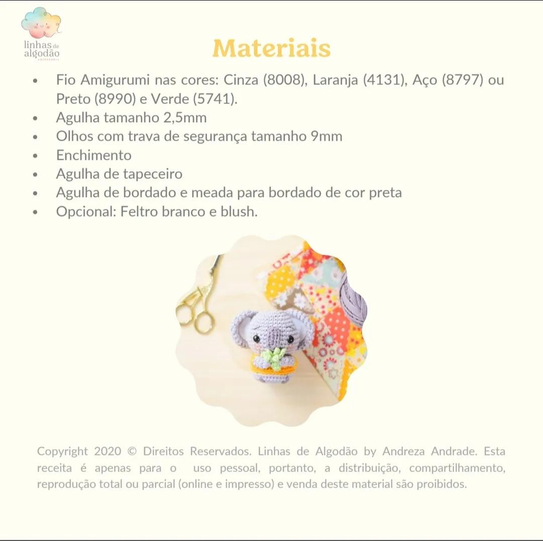 Receita Gratuita de Koala Amigurumi - Sidney, o Coala