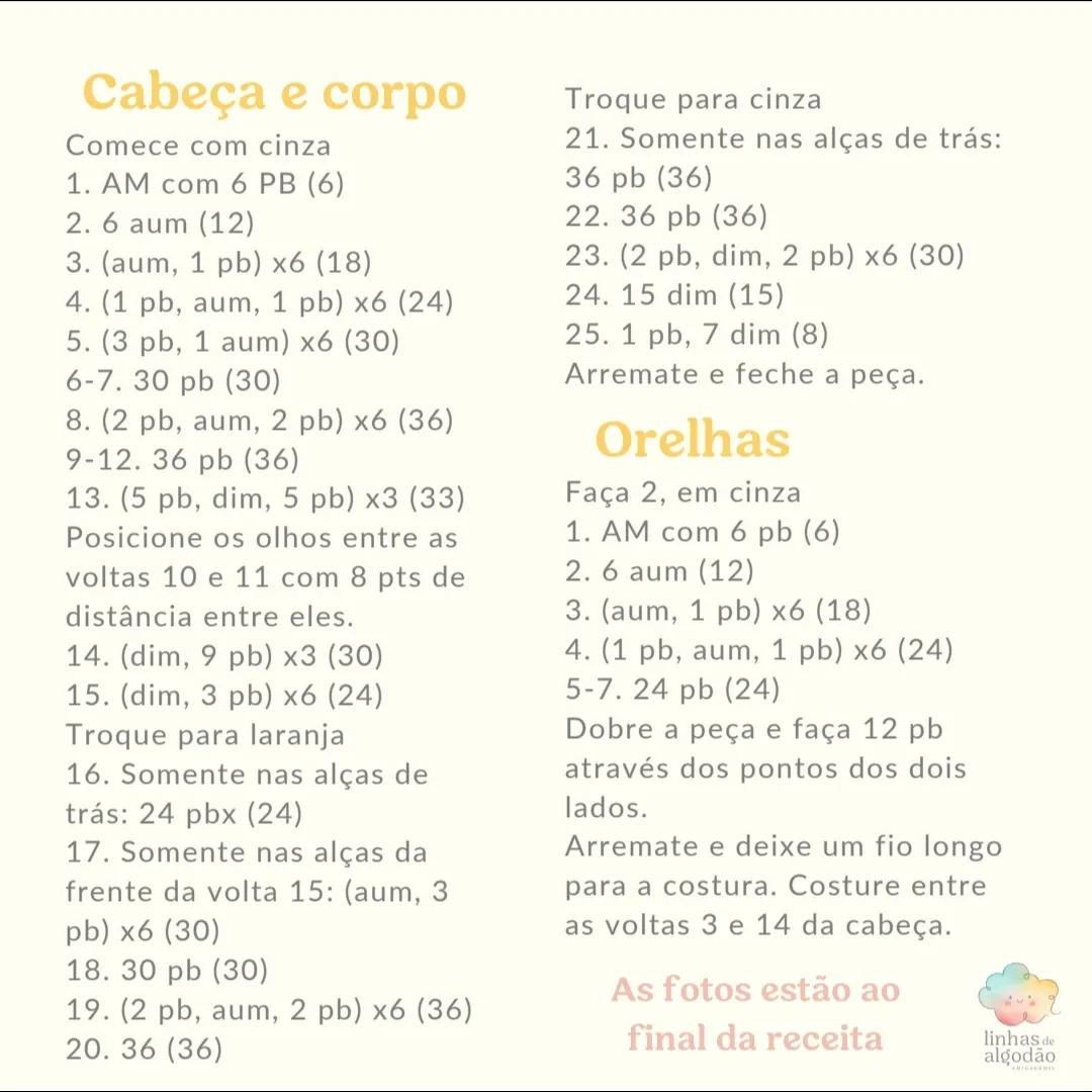 Receita Gratuita de Koala Amigurumi - Sidney, o Coala