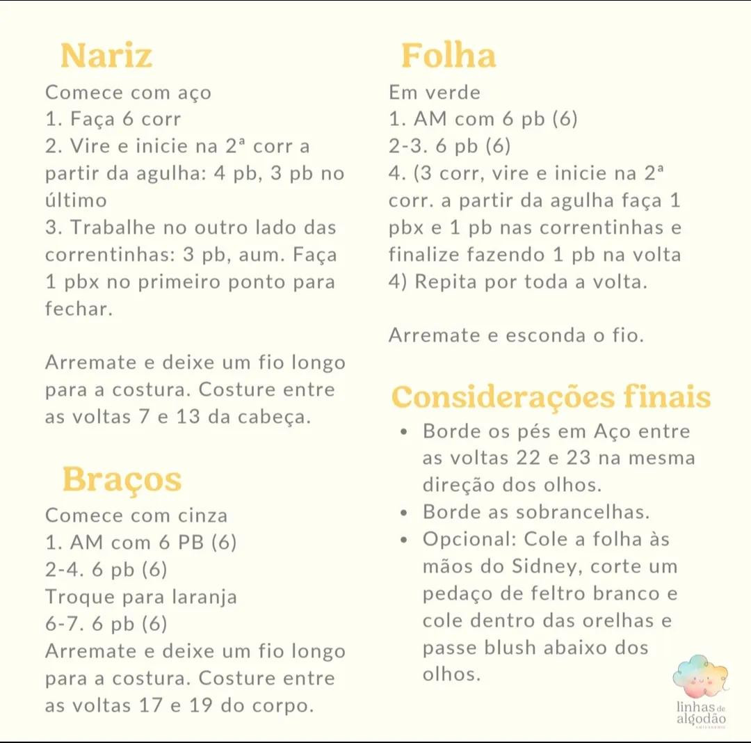 Receita Gratuita de Koala Amigurumi - Sidney, o Coala