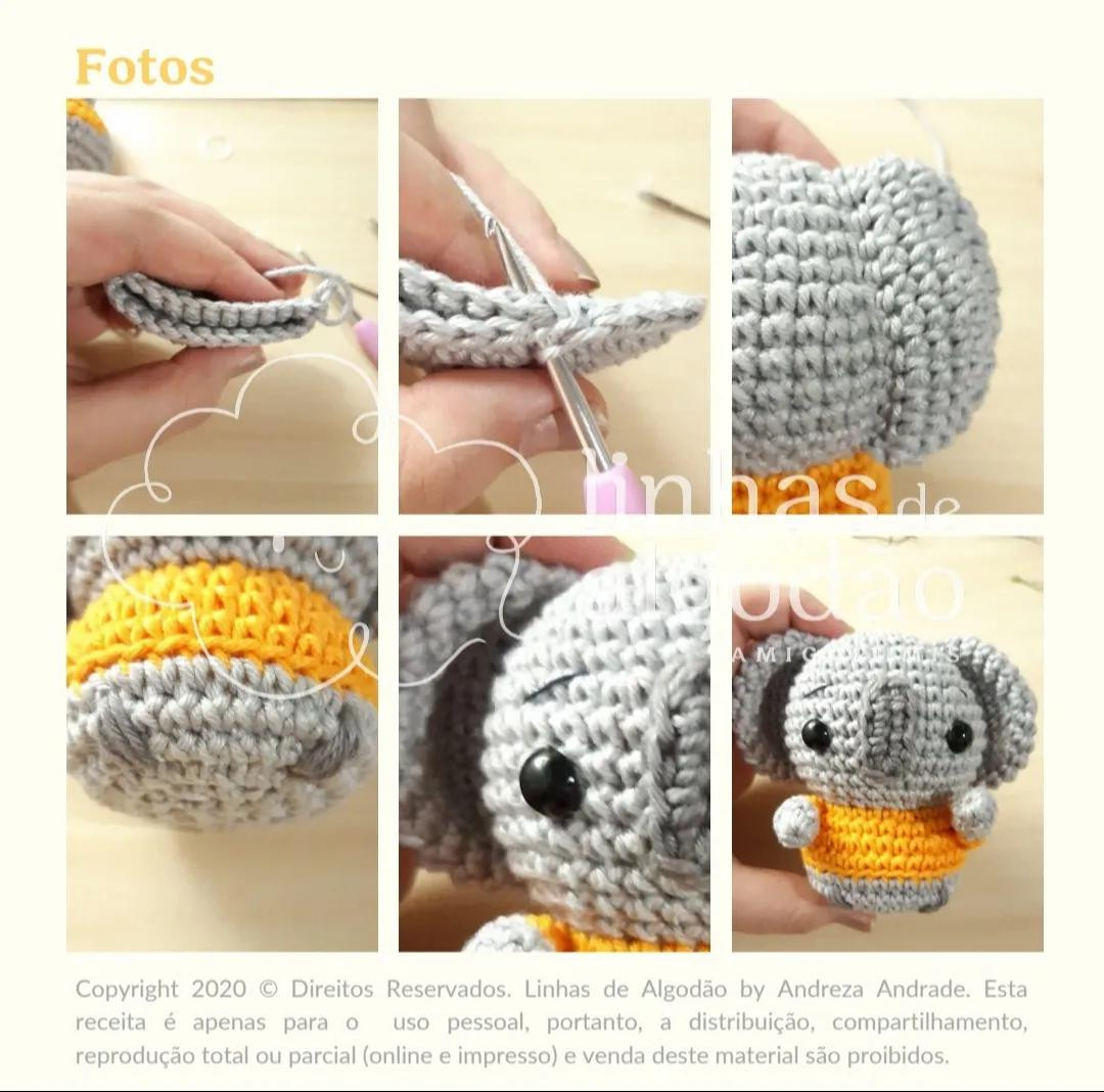 Receita Gratuita de Koala Amigurumi - Sidney, o Coala