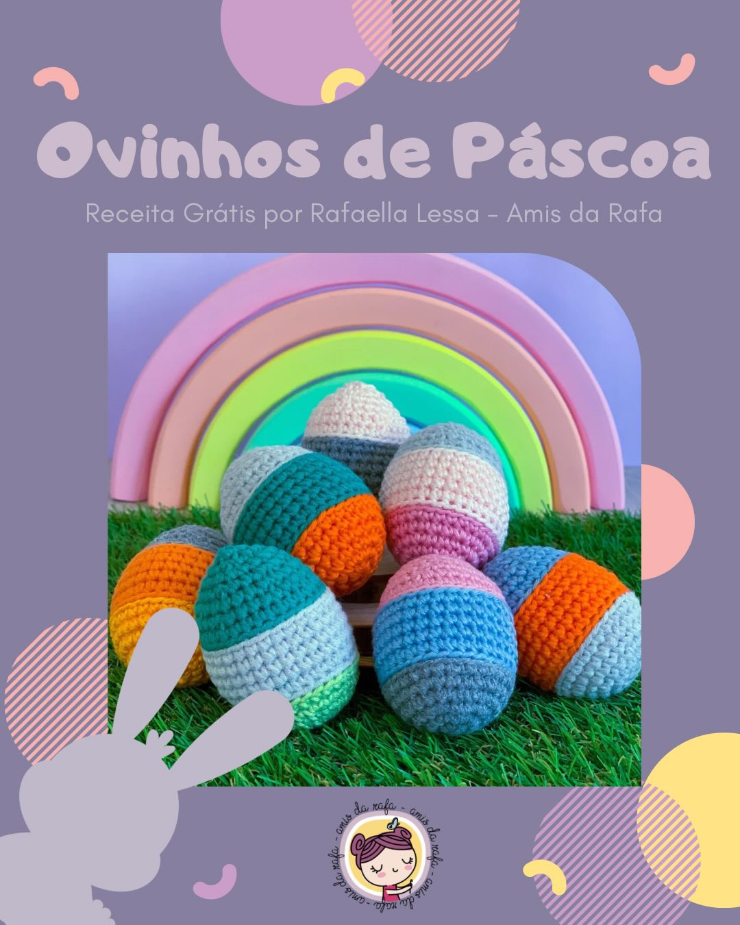 Receita Gratuita de Ovinhos de Páscoa Móc Len Coloridos para Caça aos Ovos