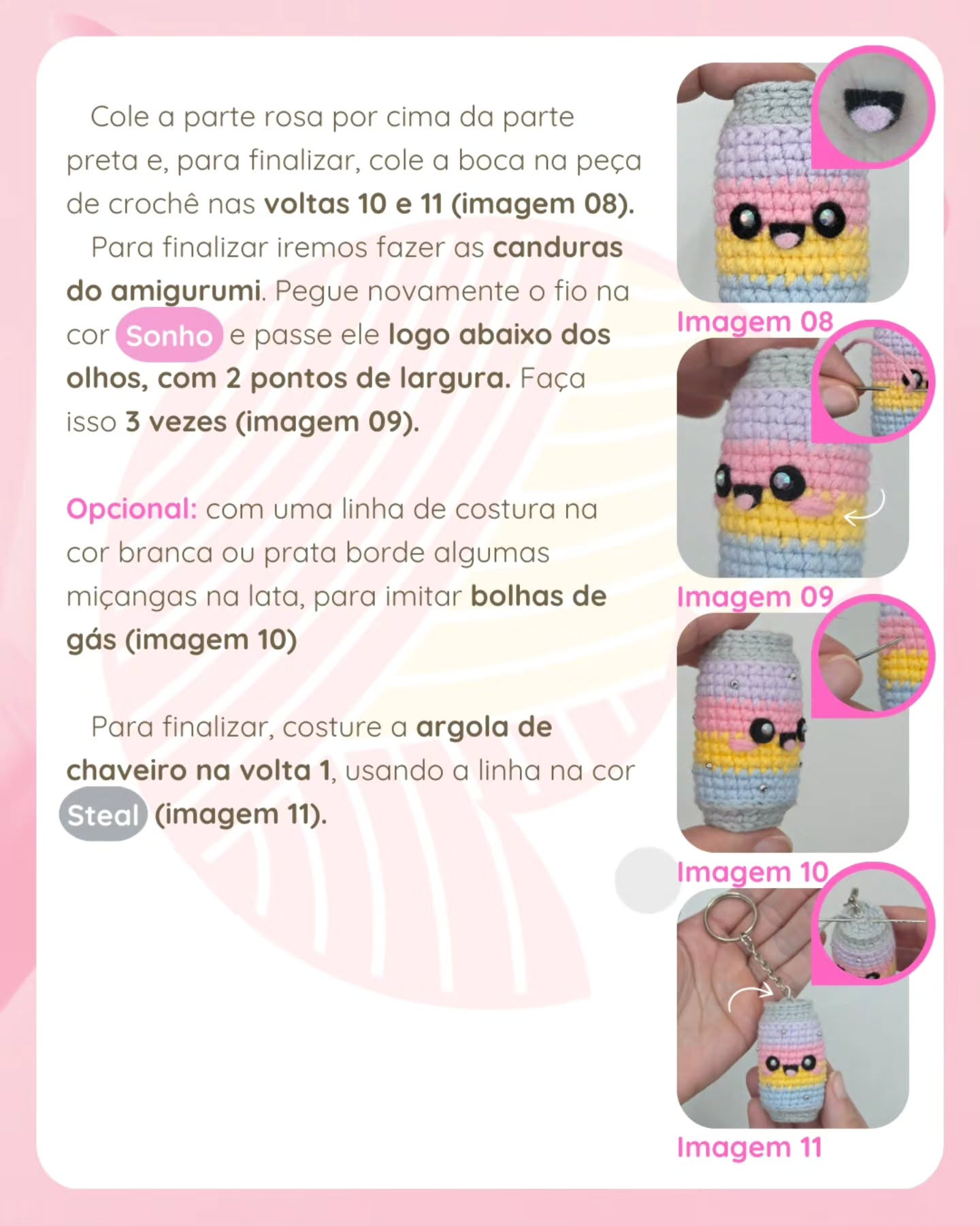 Receita Gratuita Soda Pop: Chaveiro Mágico Colorido