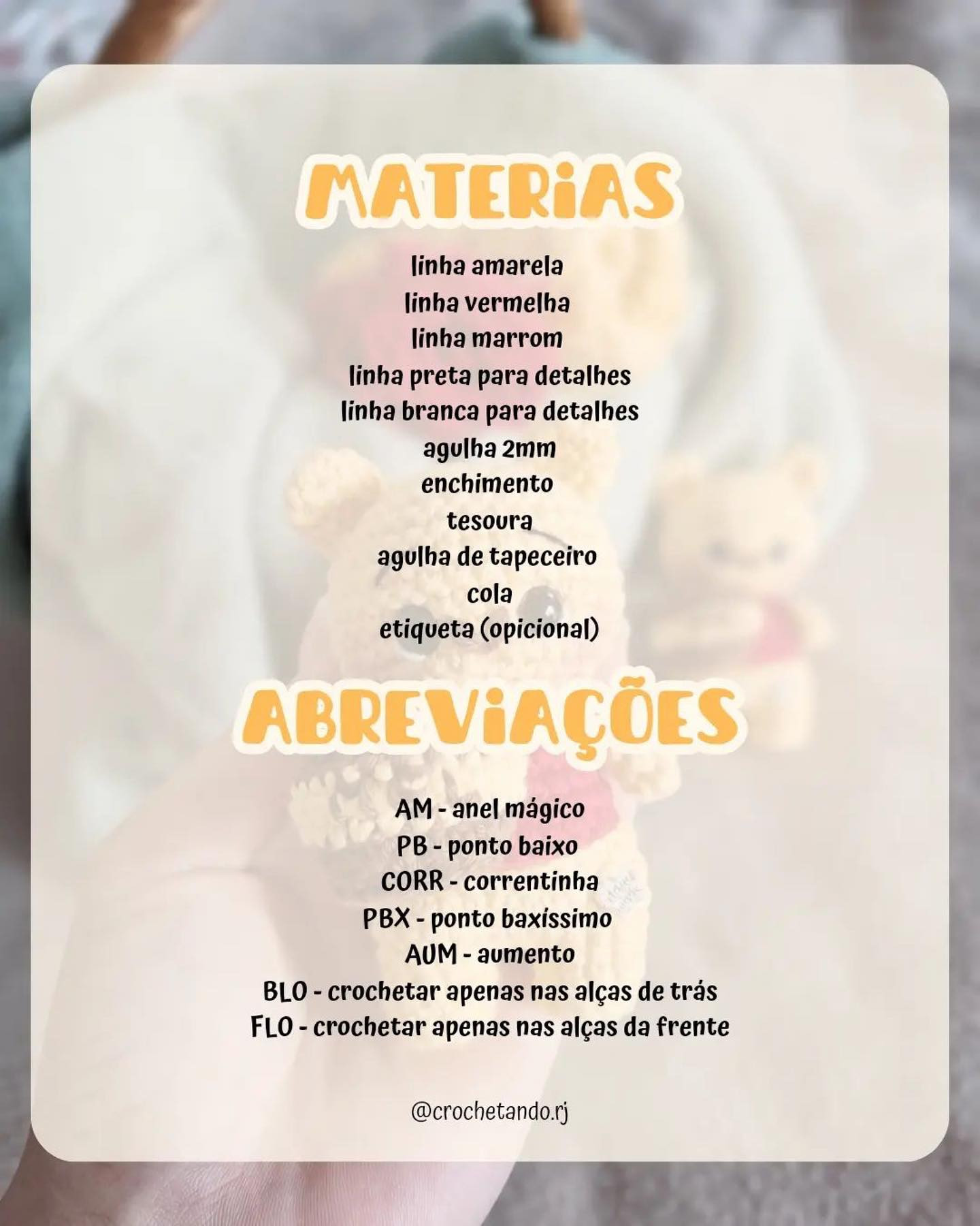 Receita Gratuita Ursinho Pooh Amigurumi - Guia Completo de Materiais e Pontos