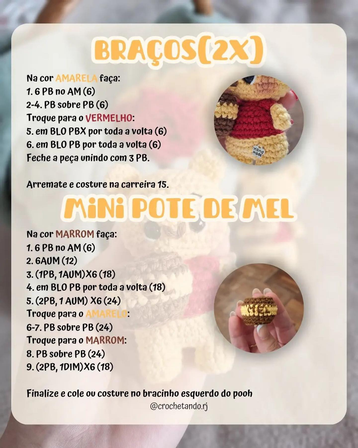 Receita Gratuita Ursinho Pooh Amigurumi - Guia Completo de Materiais e Pontos