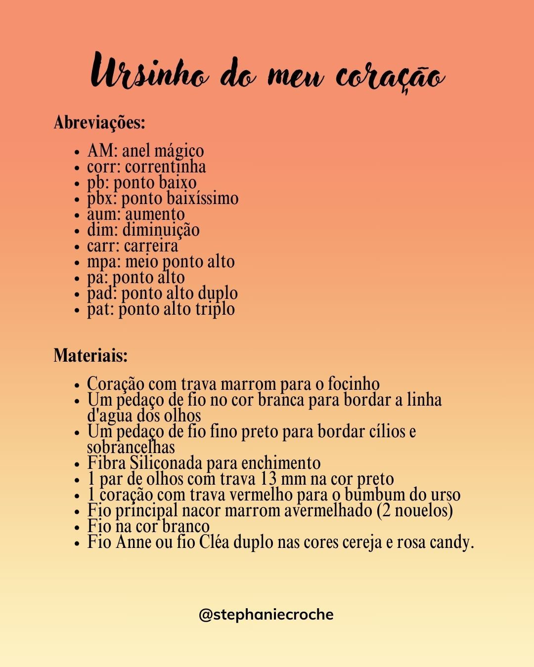 Receita Ursinho do Meu Coração - Amigurumi Colorido