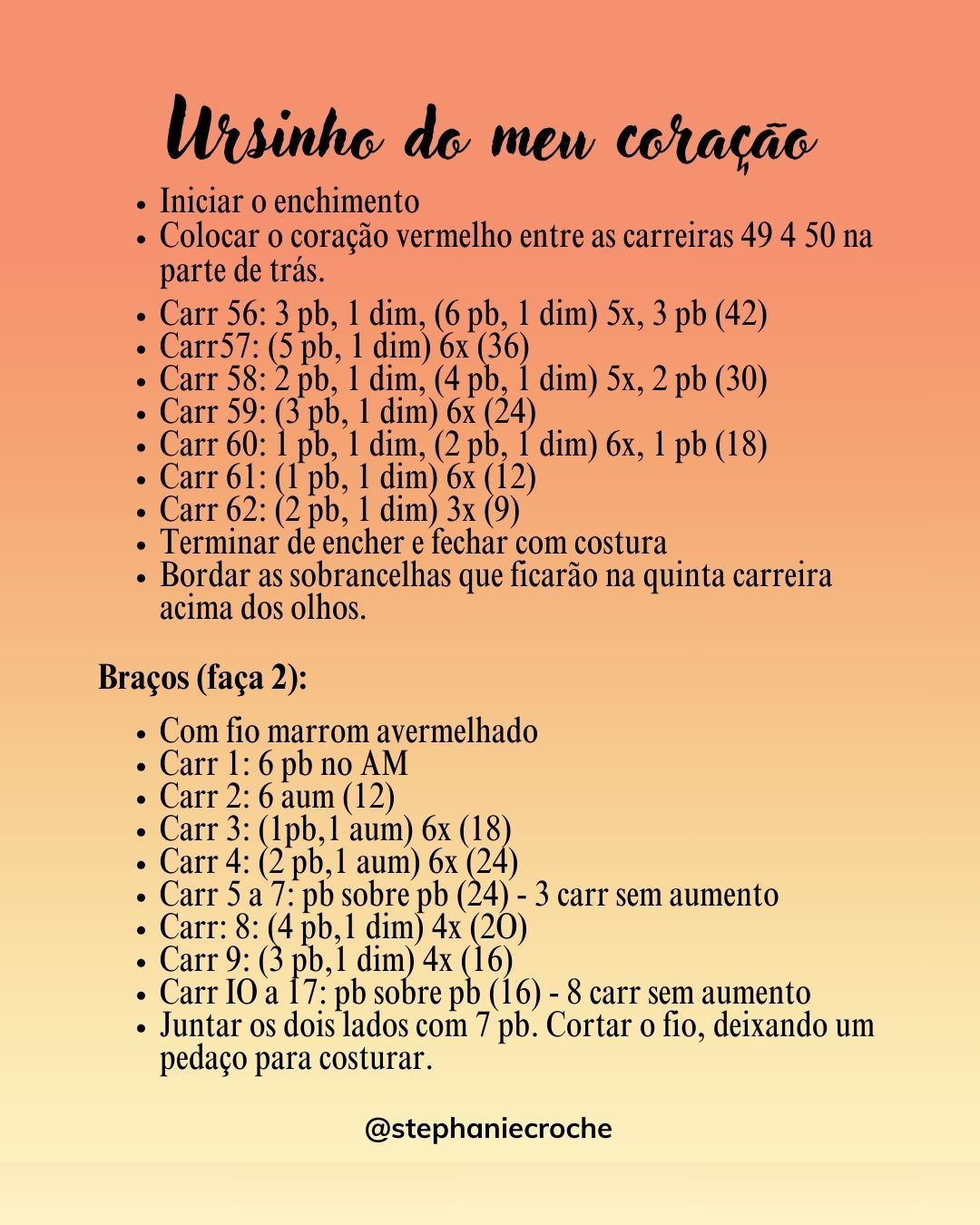 Receita Ursinho do Meu Coração - Amigurumi Colorido