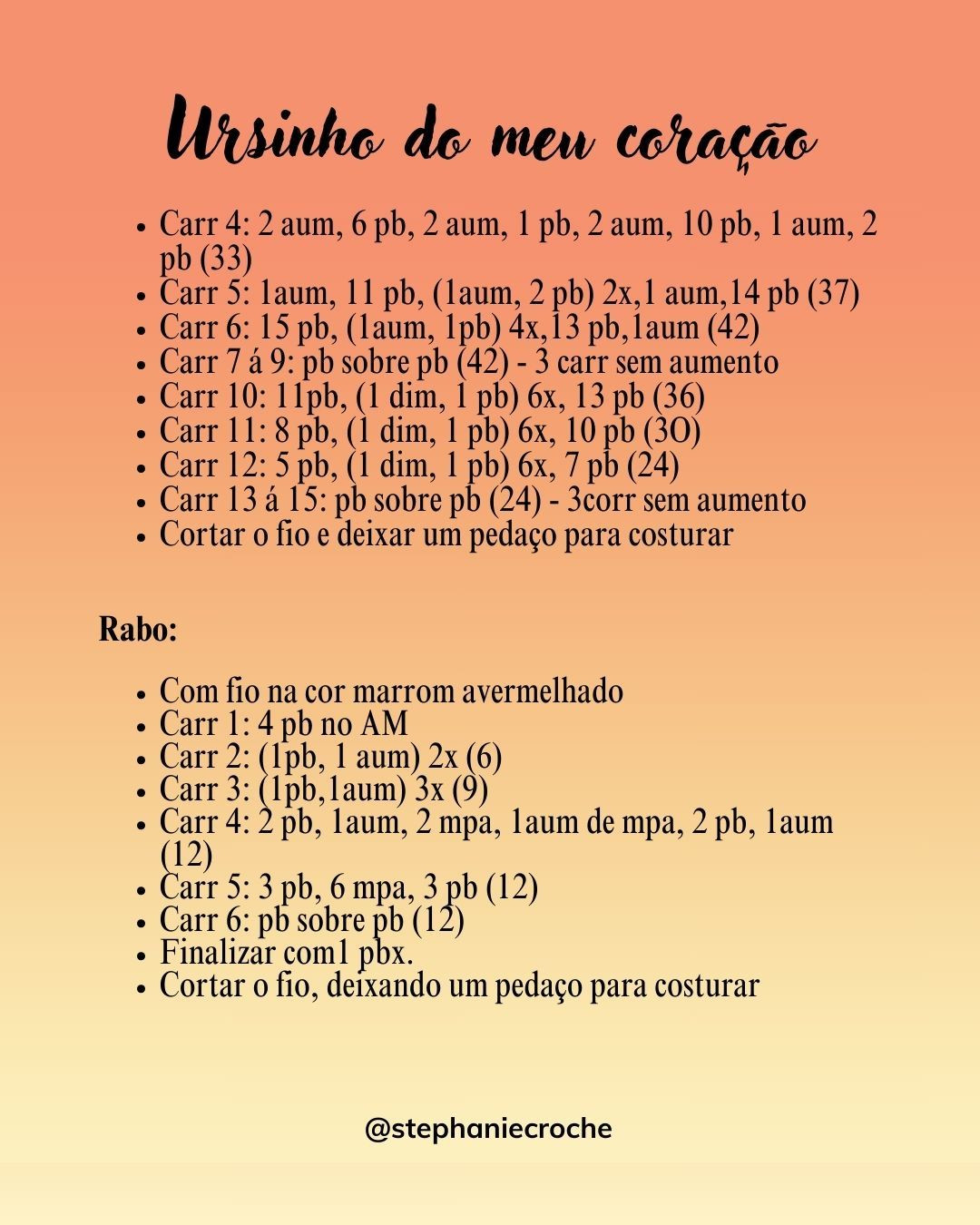 Receita Ursinho do Meu Coração - Amigurumi Colorido