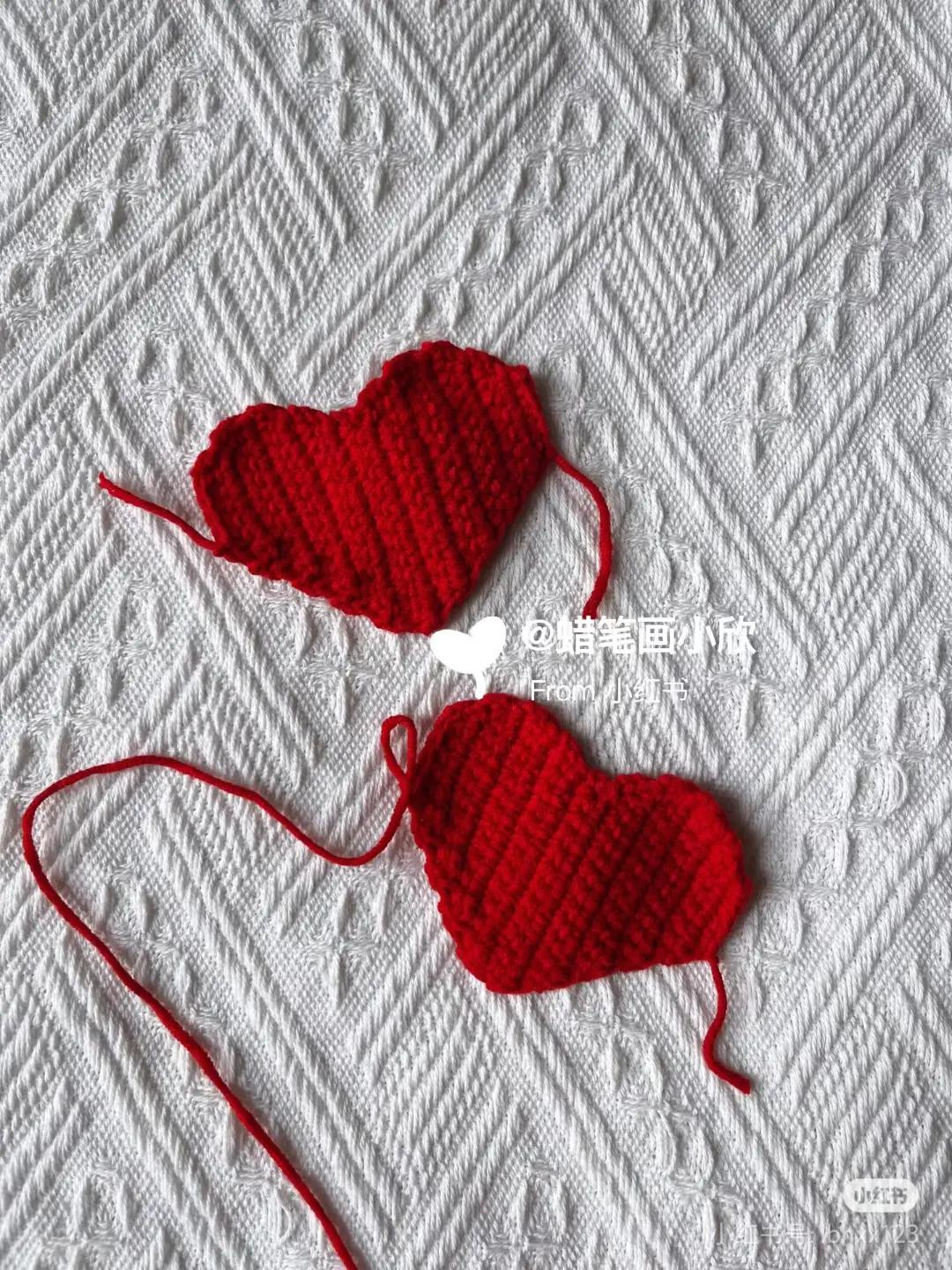 Red Crochet Heart Keychain Pattern Chart