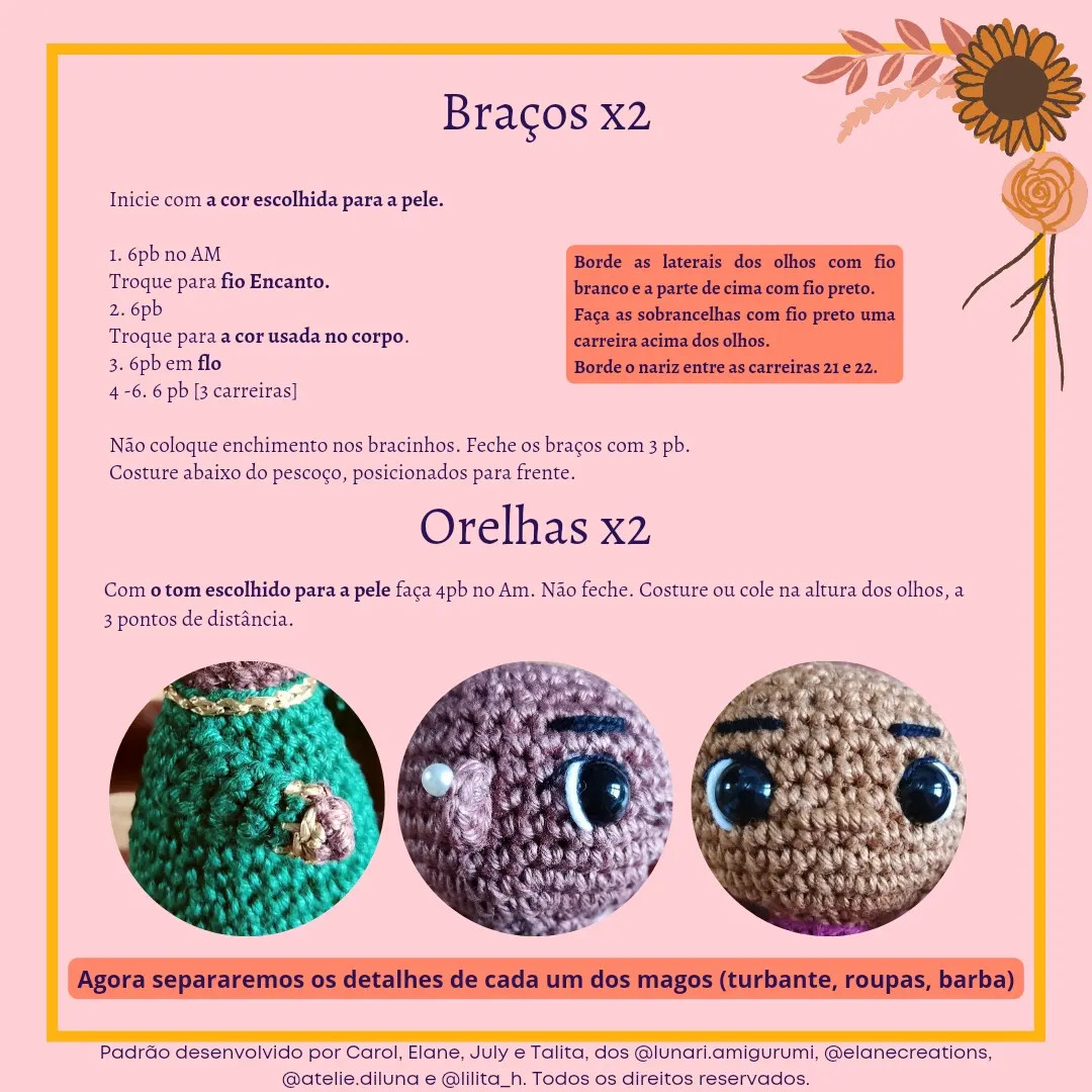 Reis Magos Amigurumi - Receita Gratuita (Baltazar, Gaspar e Belchior)