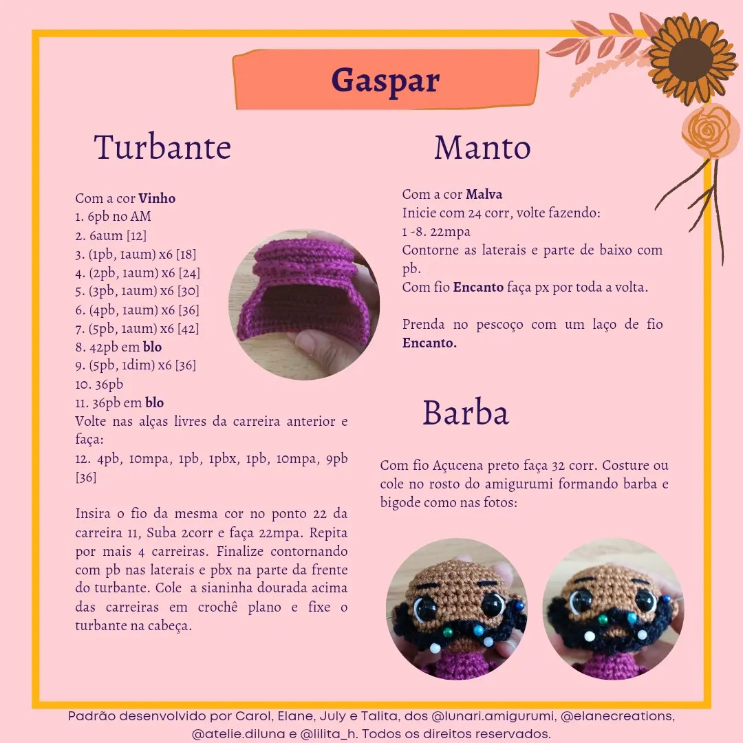 Reis Magos Amigurumi - Receita Gratuita (Baltazar, Gaspar e Belchior)