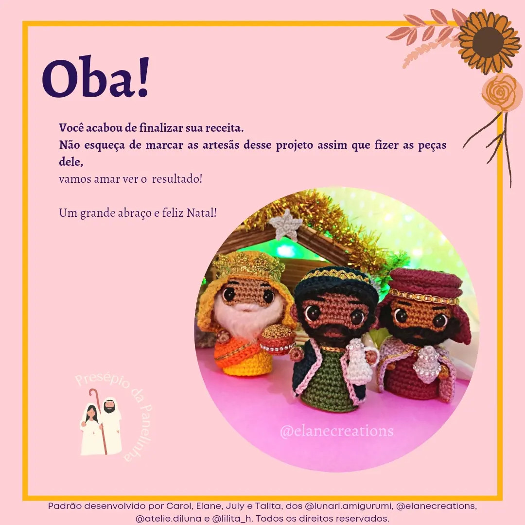 Reis Magos Amigurumi - Receita Gratuita (Baltazar, Gaspar e Belchior)