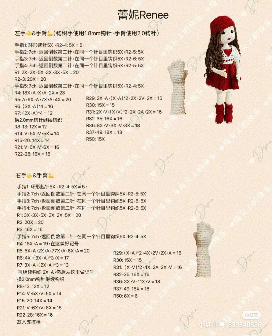 Renee Crochet Doll Pattern Chart