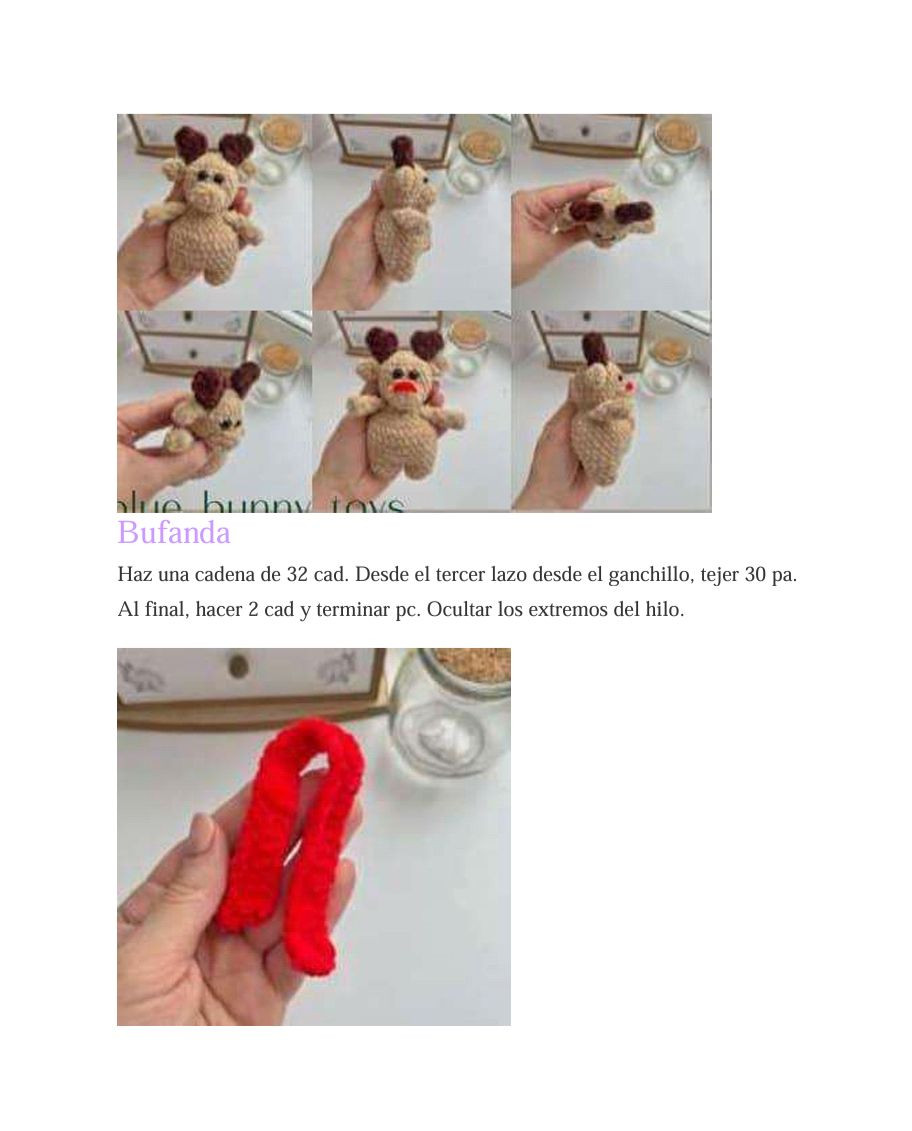 Reno de Peluche Navidad Patron Gratis Amigurumi PDF