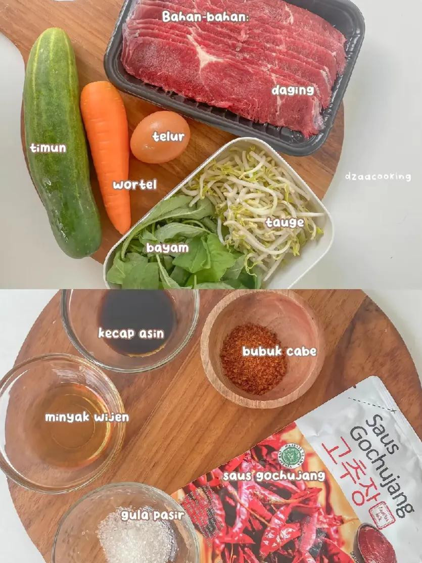 Resep Bibimbap (Nasi Campur) Hàn Quốc với Thịt Bò và Trứng Chiên