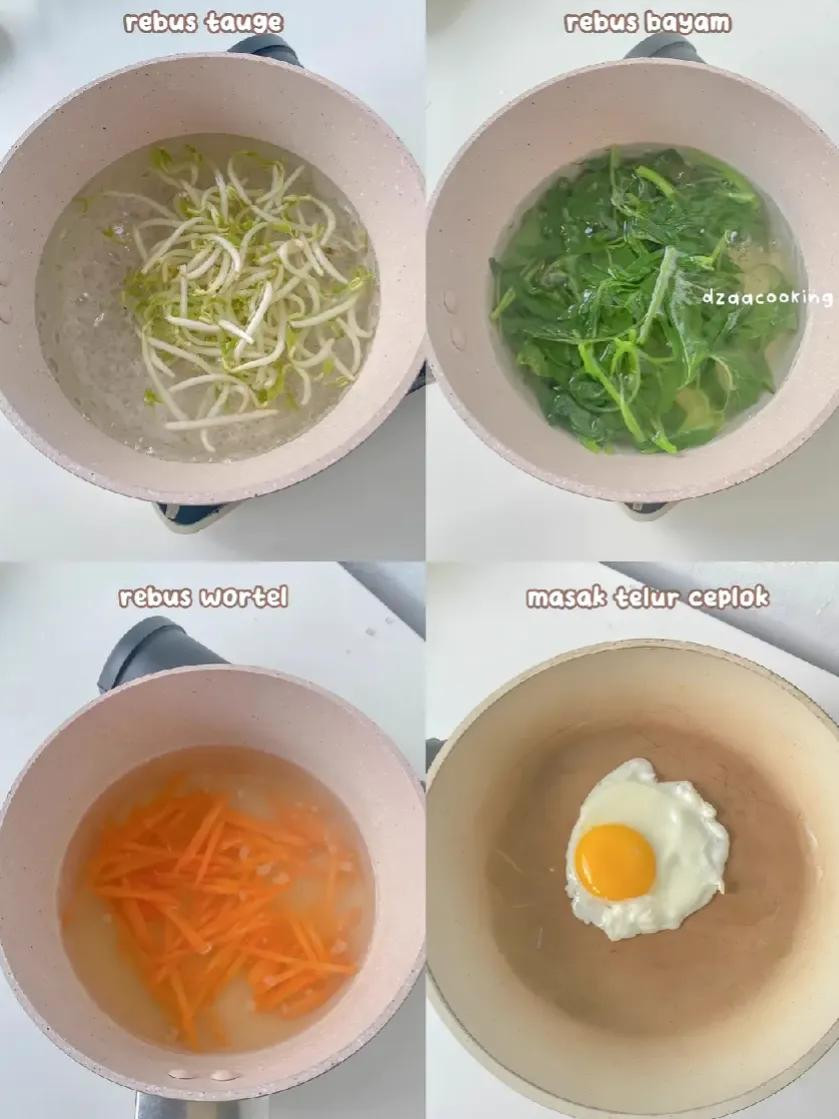 Resep Bibimbap (Nasi Campur) Hàn Quốc với Thịt Bò và Trứng Chiên