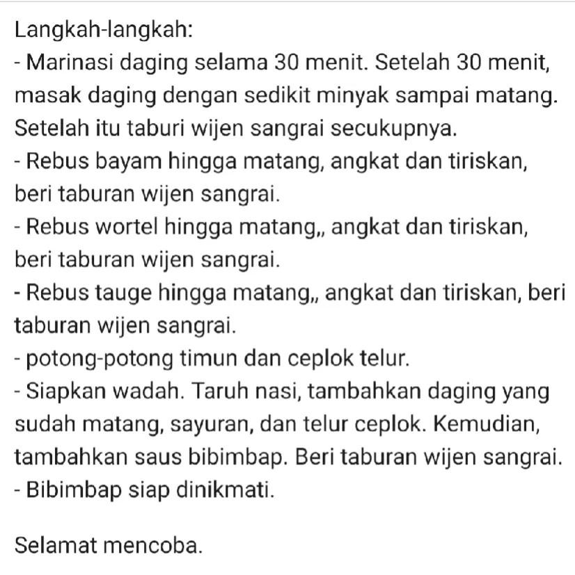 Resep Bibimbap (Nasi Campur) Hàn Quốc với Thịt Bò và Trứng Chiên