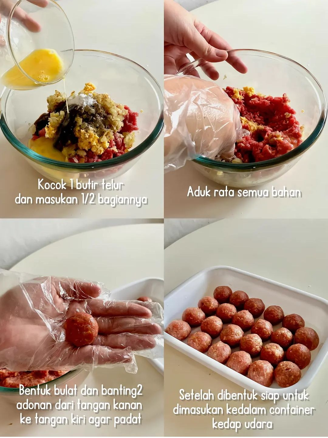 Resep Bola-bola Daging (Meatballs) Simpel, Bumbu Halus, Bawang Bombay Caramelized
