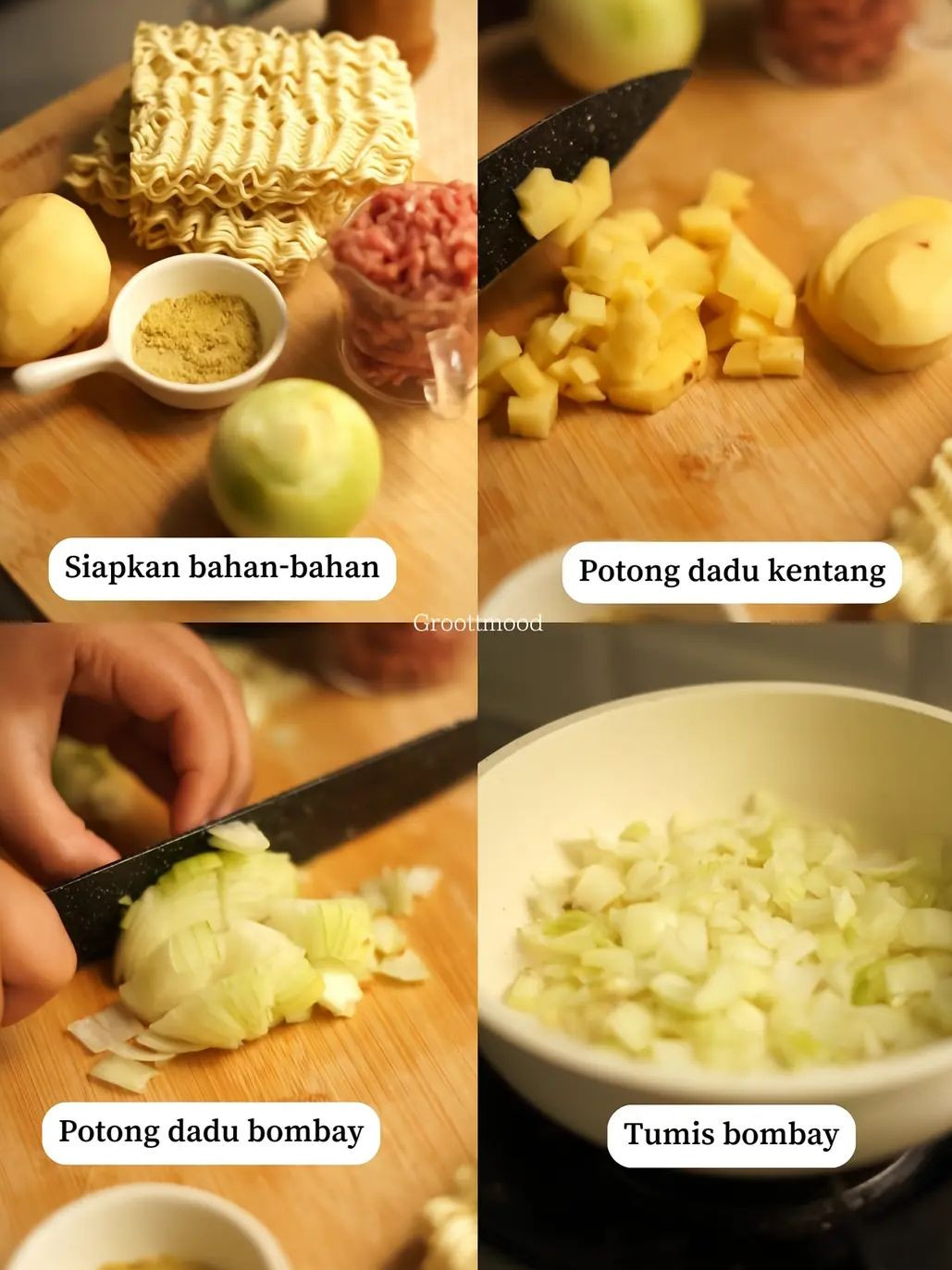 Resep Jajjangmyeon Lokal: Mie Sốt Táo Đen Với Bumbu Taucó, Daging Cincang, Khoai Tây & Hành