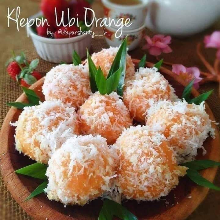 Resep Kue Tradisional Indonesia: Kue Lumpang Gula Merah, Lupis Ketan dan Klepon Ubi Orange