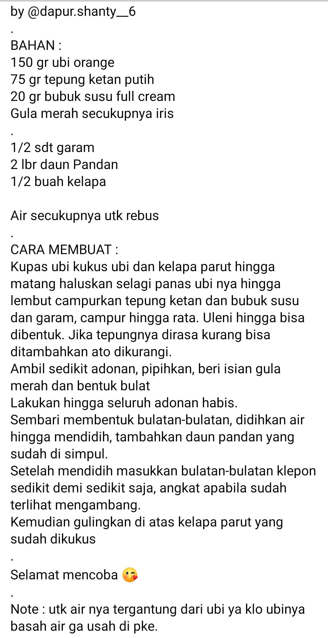 Resep Kue Tradisional Indonesia: Kue Lumpang Gula Merah, Lupis Ketan dan Klepon Ubi Orange
