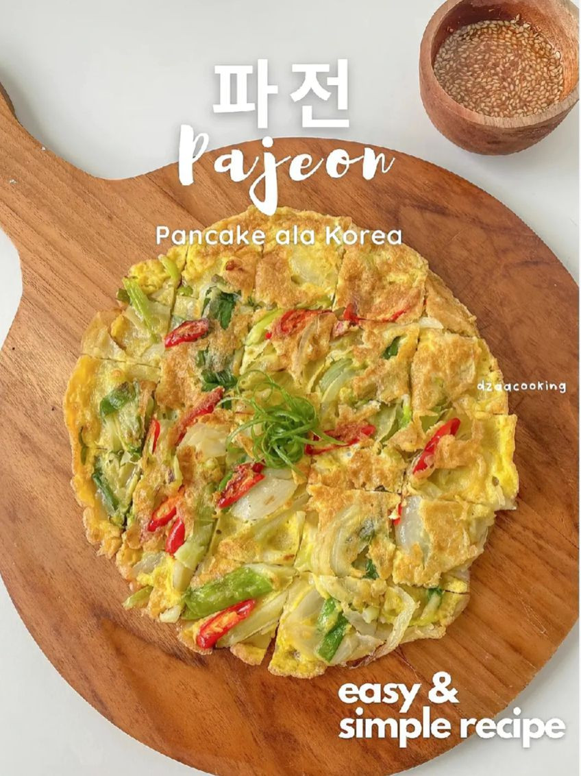 Resep Pajeon: Bánh xèo hành lá kiểu Hàn Quốc đơn giản và ngon