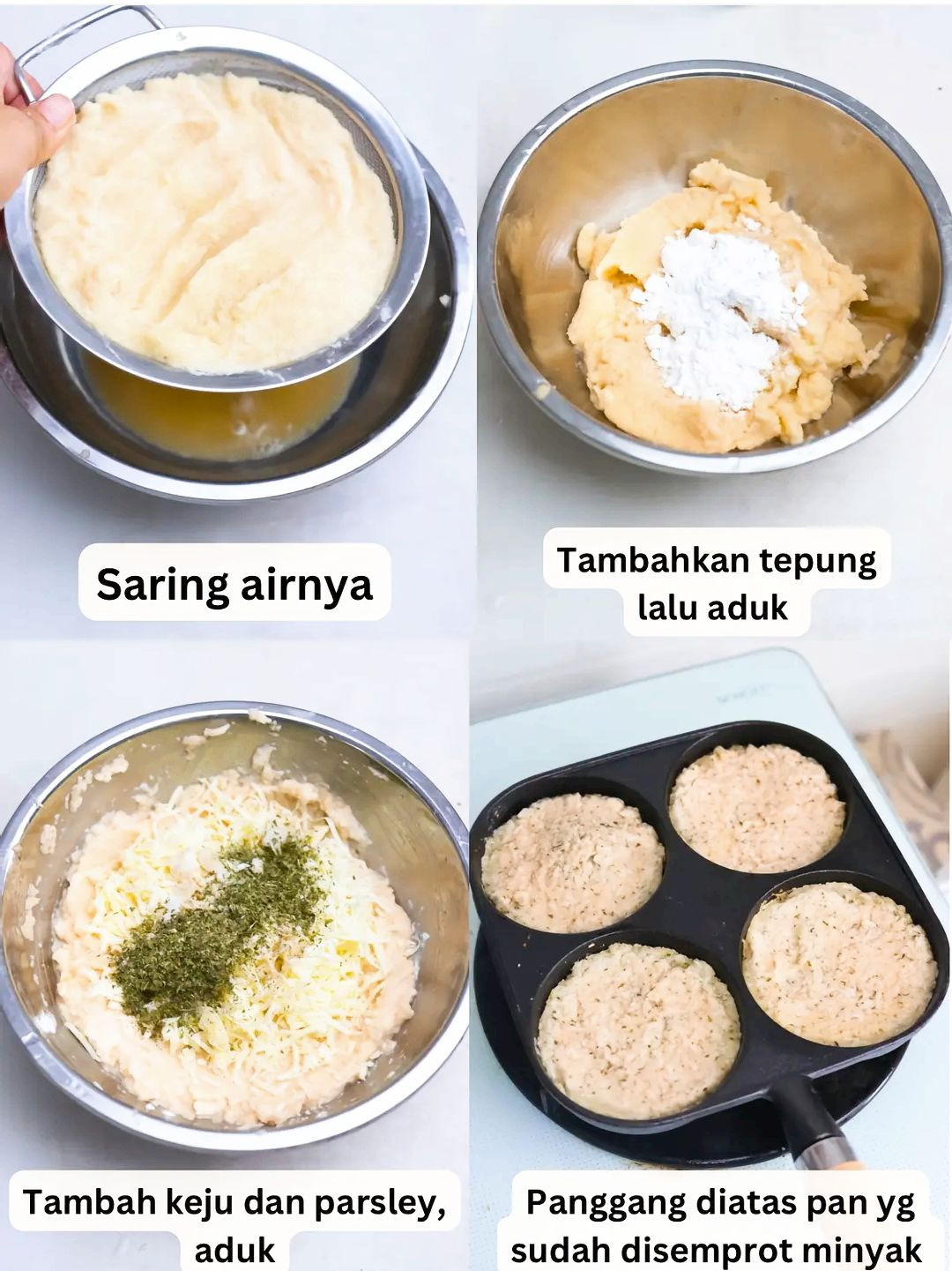 Resep Pancake Kentang Keju Cheddar Garing Diluar Lembut Didalam