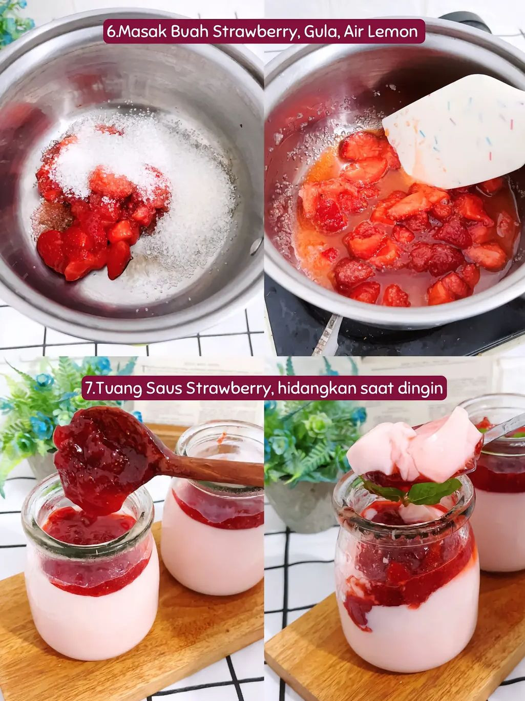 Resep Panna Cotta Strawberry Tanpa Cream