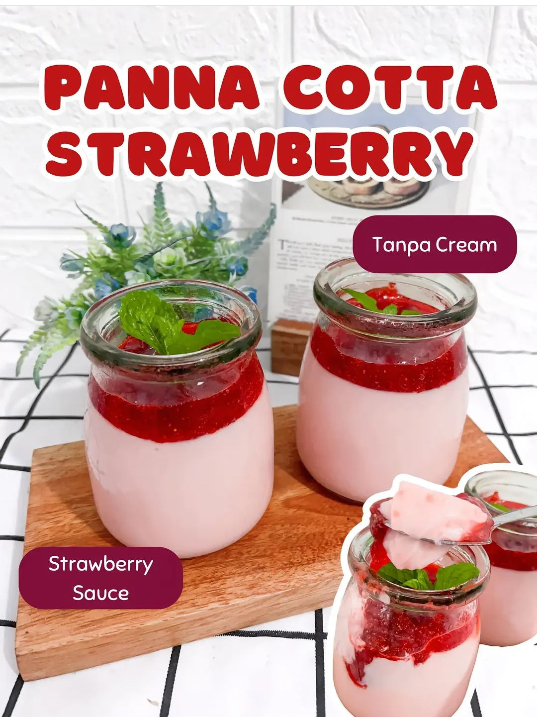 Resep Panna Cotta Strawberry Tanpa Cream