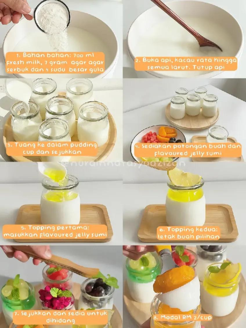 Resep Pudding Jelly Buah: Flavour Jelly Milk & Mango Jelly, Modal Rendah untuk Ide Jualan