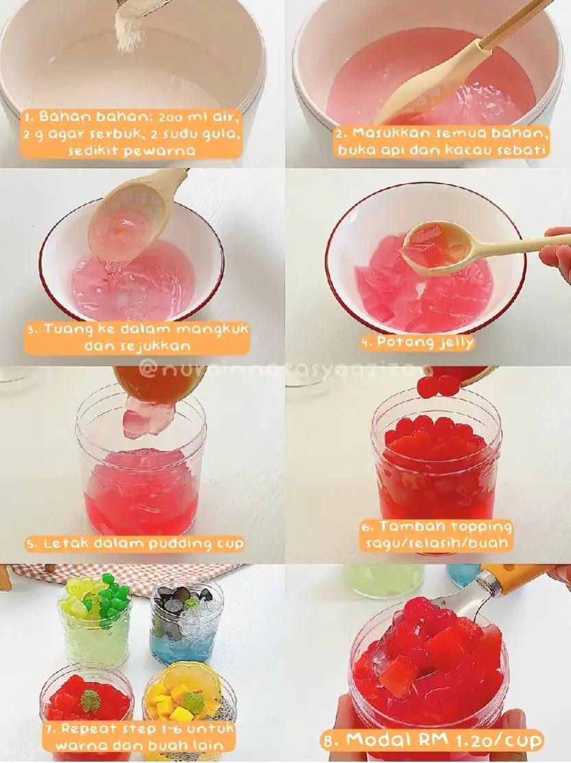 Resep Pudding Jelly Buah: Flavour Jelly Milk & Mango Jelly, Modal Rendah untuk Ide Jualan