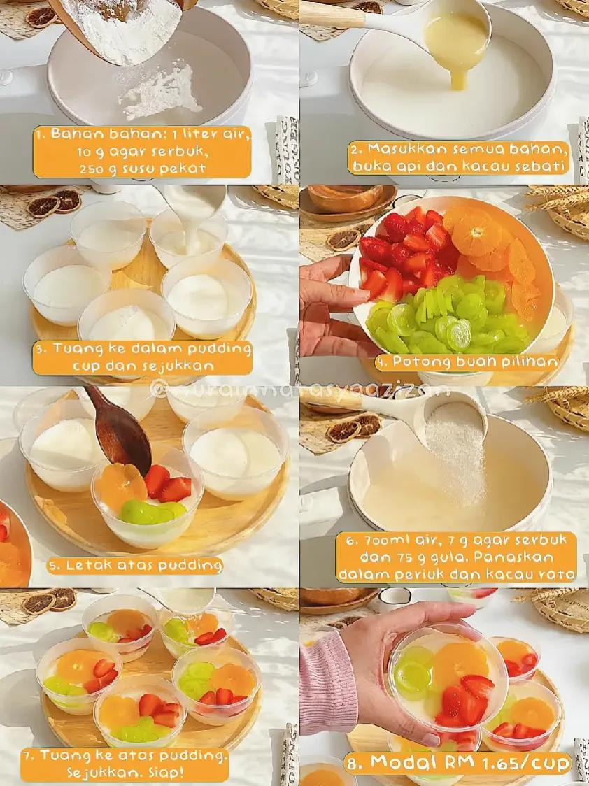 Resep Pudding Jelly Buah: Flavour Jelly Milk & Mango Jelly, Modal Rendah untuk Ide Jualan